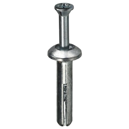 Dottie Nail Drive Anchor, 1/4" Dia., 2" L, Alloy Steel Zinc Plated, 100 PK ZAS200